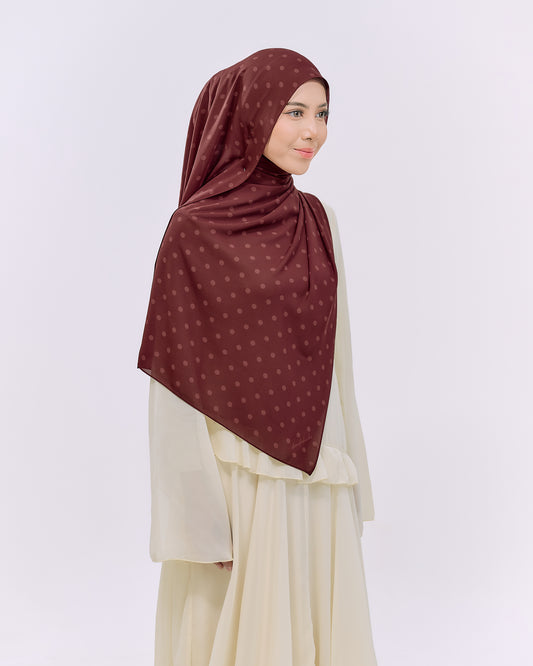POLKASHAWL IN DARK MAROON