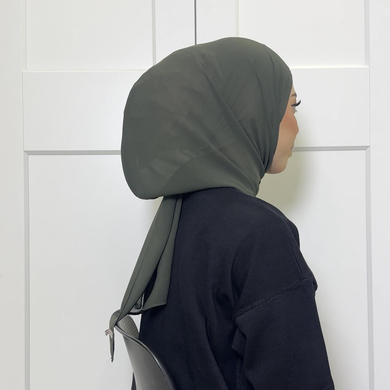 CLARA GEORGETTE CHIFFON HOODIE SHAWL - (1.7 NORMAL CUTTING)