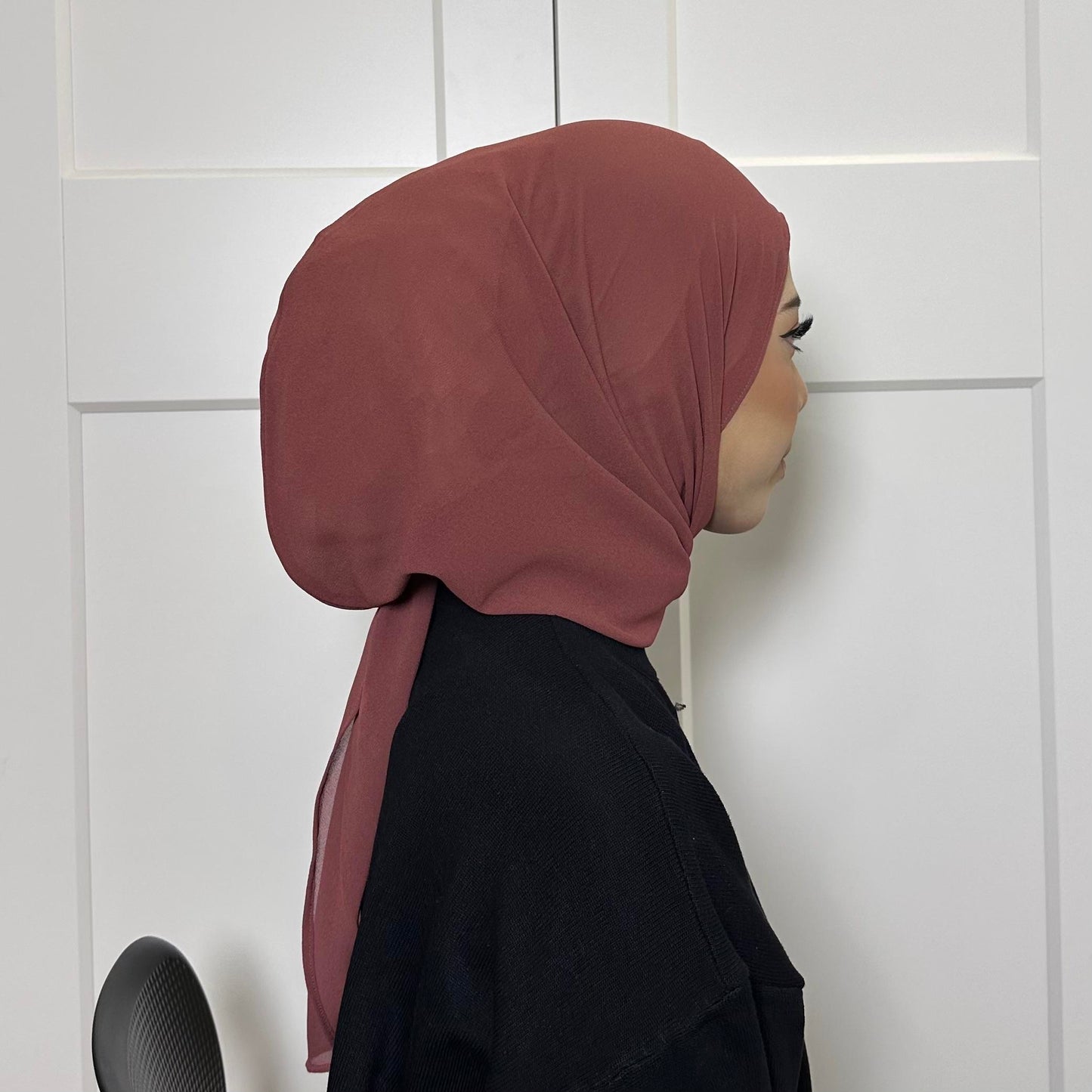 CLARA GEORGETTE CHIFFON HOODIE SHAWL - (1.7 NORMAL CUTTING)