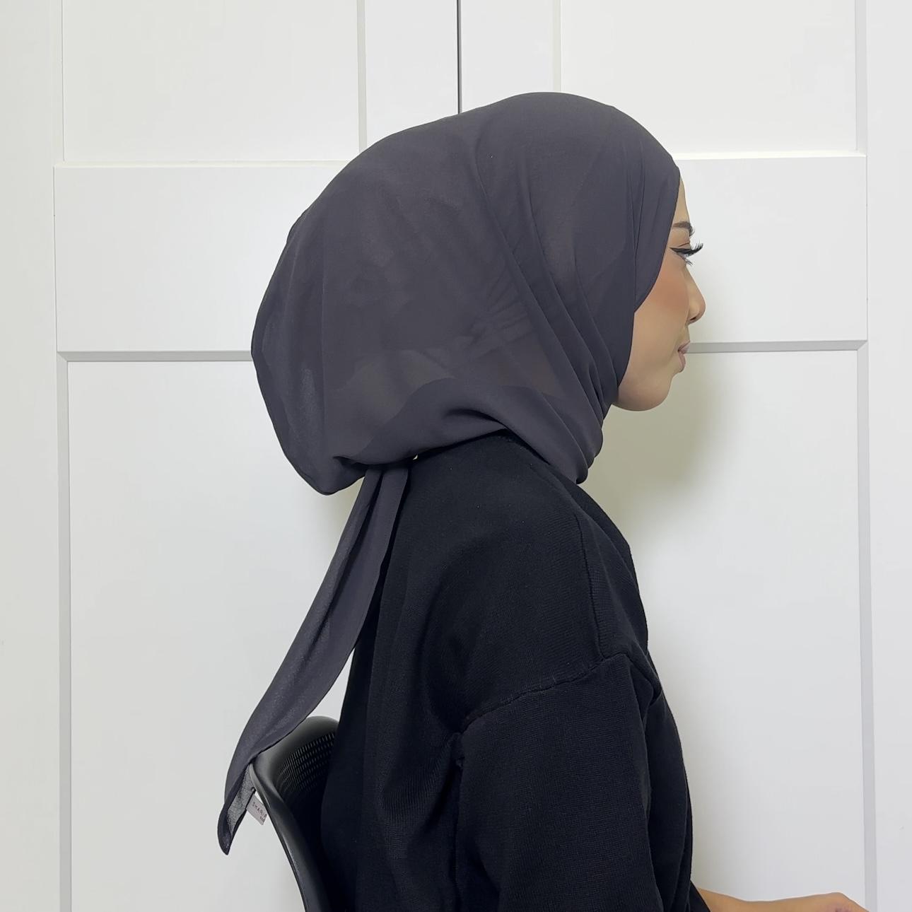 CLARA GEORGETTE CHIFFON HOODIE SHAWL - (1.7 NORMAL CUTTING)