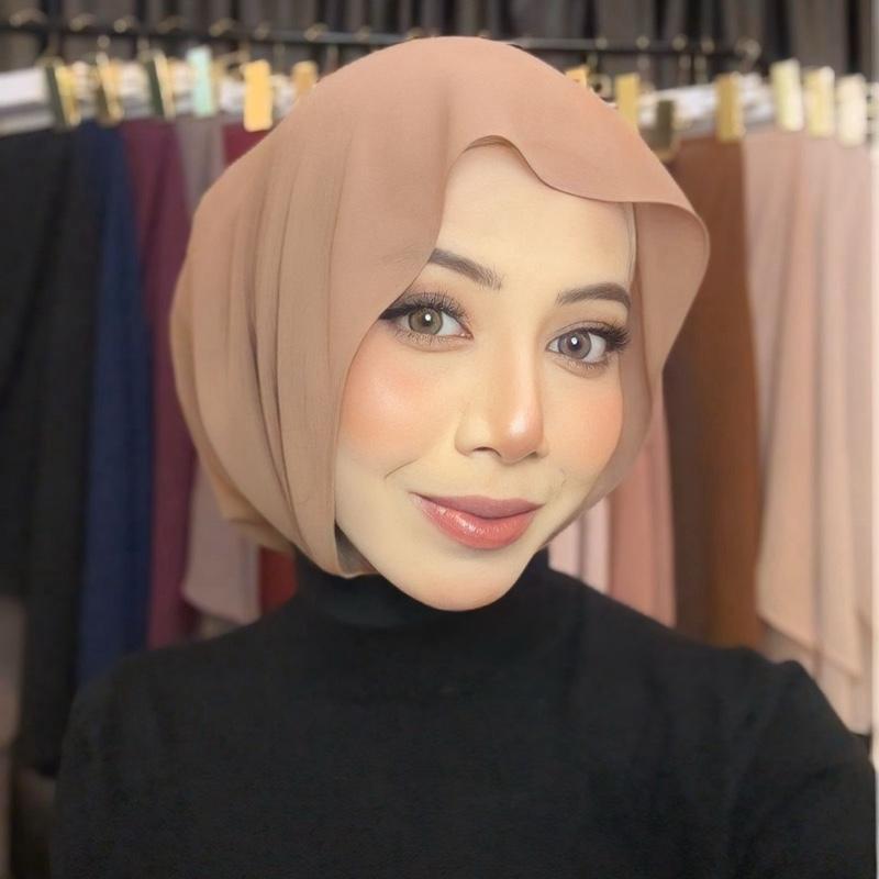 CLARA GEORGETTE CHIFFON HOODIE SHAWL - (1.7 NORMAL CUTTING)