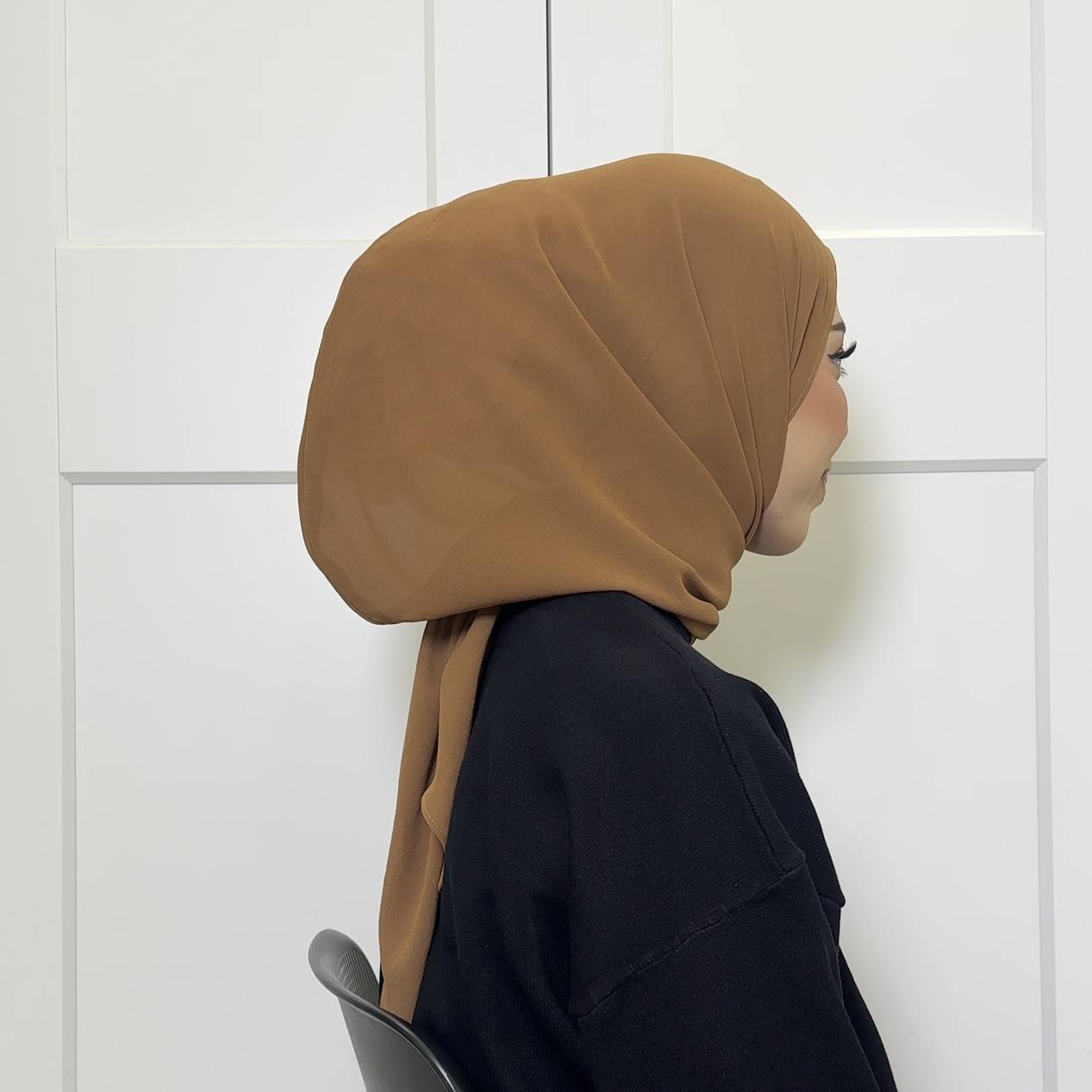 CLARA GEORGETTE CHIFFON HOODIE SHAWL - (1.7 NORMAL CUTTING)