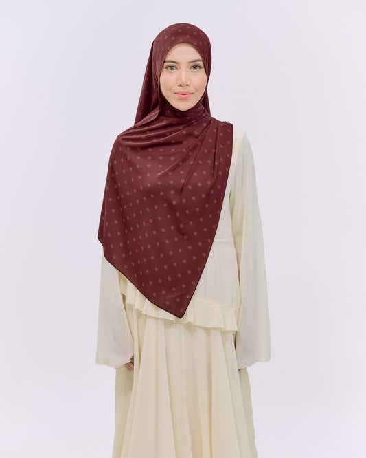 POLKASHAWL IN DARK MAROON