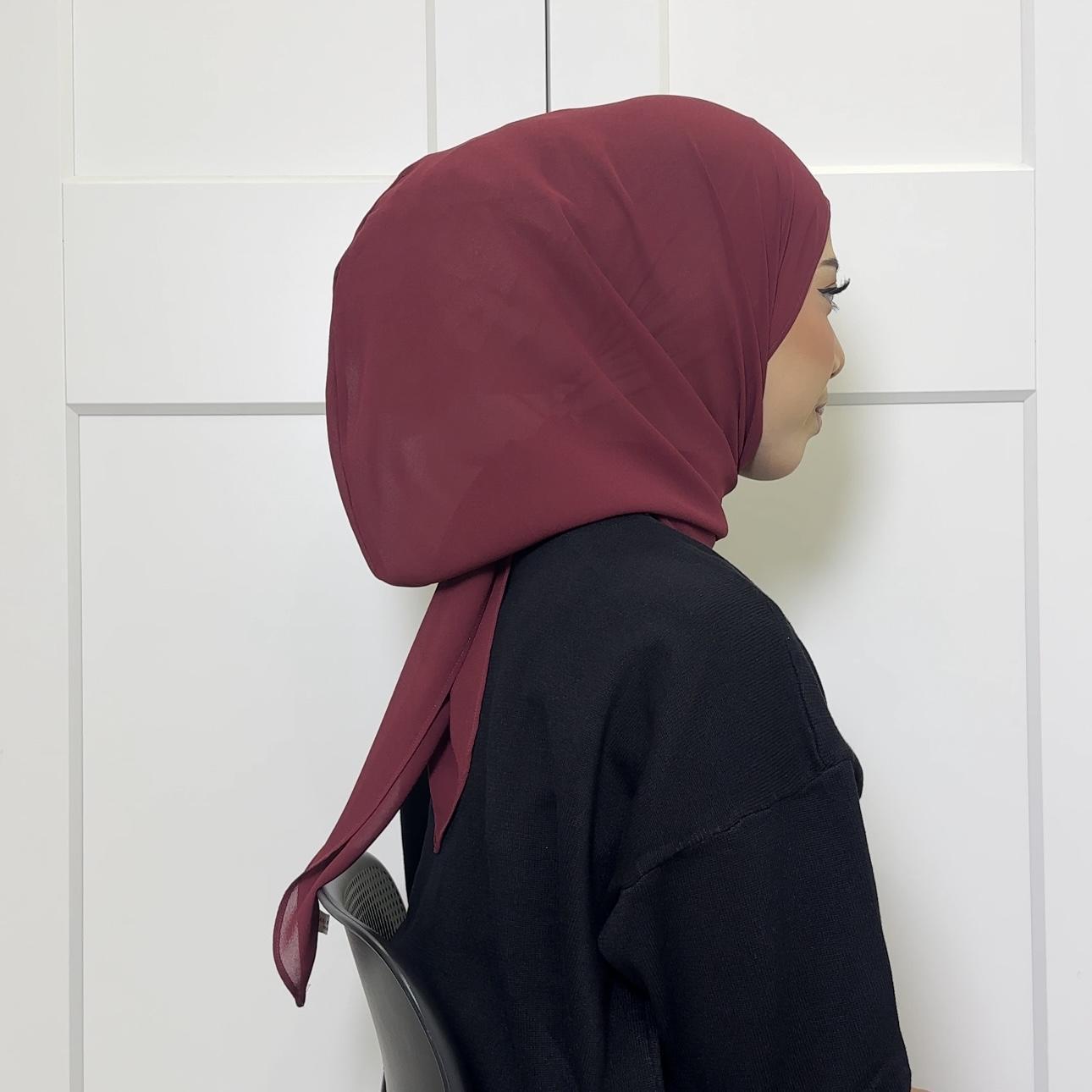 CLARA GEORGETTE CHIFFON HOODIE SHAWL - (1.7 NORMAL CUTTING)