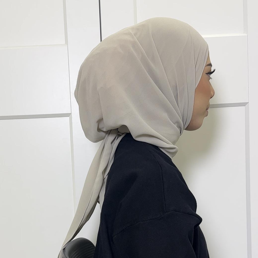 CLARA GEORGETTE CHIFFON HOODIE SHAWL - (1.7 NORMAL CUTTING)