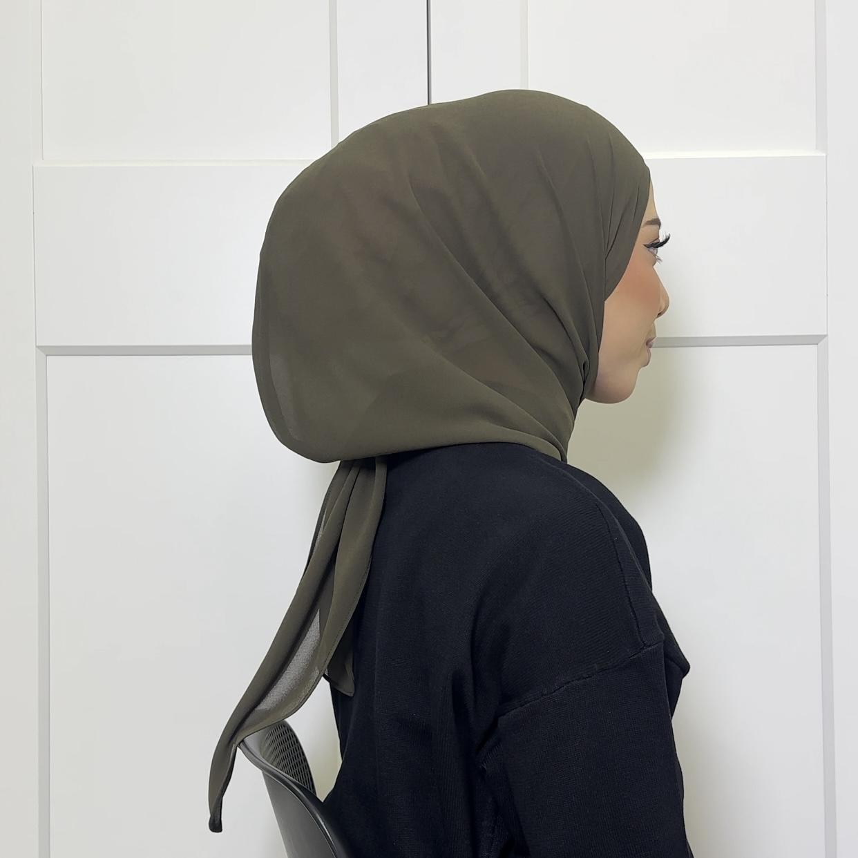 CLARA GEORGETTE CHIFFON HOODIE SHAWL - (1.7 NORMAL CUTTING)