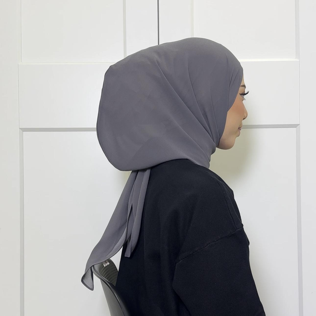 CLARA GEORGETTE CHIFFON HOODIE SHAWL - (1.7 NORMAL CUTTING)