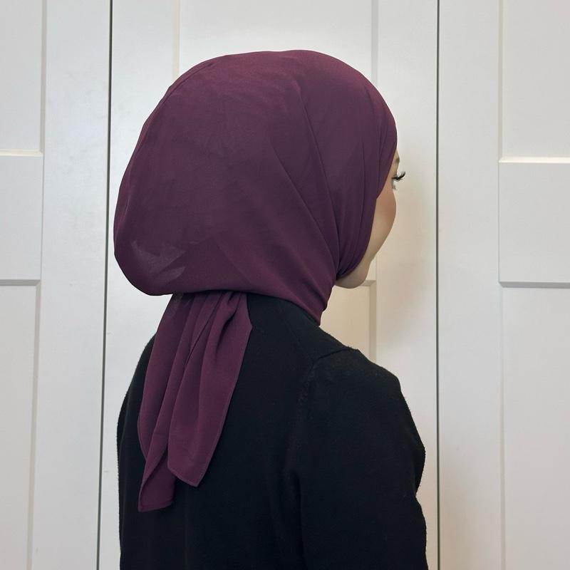 CLARA GEORGETTE CHIFFON HOODIE SHAWL - (1.7 NORMAL CUTTING)